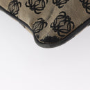 LOEWE Anagram Shoulder Bag Canvas Beige Silver Auth bs33493-13