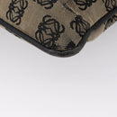 LOEWE Anagram Shoulder Bag Canvas Beige Silver Auth bs33493-14