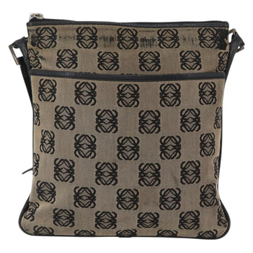 LOEWE Anagram Shoulder Bag Canvas Beige Silver Auth bs33493 - 0