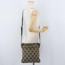 LOEWE Anagram Shoulder Bag Canvas Beige Silver Auth bs33493-23
