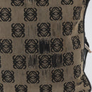 LOEWE Anagram Shoulder Bag Canvas Beige Silver Auth bs33493-4