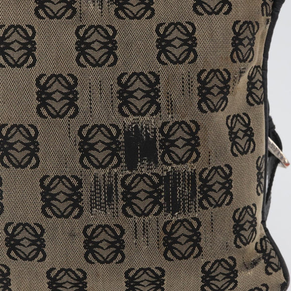 LOEWE Anagram Shoulder Bag Canvas Beige Silver Auth bs33493