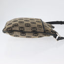 LOEWE Anagram Shoulder Bag Canvas Beige Silver Auth bs33493-5