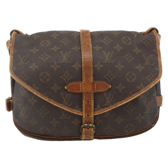 LOUIS VUITTON Monogram Saumur 30 Shoulder Bag M42256 LV Auth bs33502