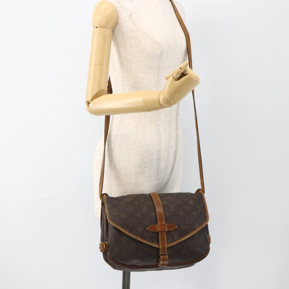 LOUIS VUITTON Monogram Saumur 30 Shoulder Bag M42256 LV Auth bs33502