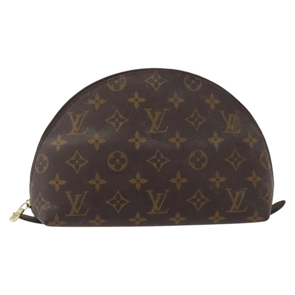 LOUIS VUITTON Monogram Trousse Demi Ronde Kosmetiktäschchen M47520 LV Auth bs33503