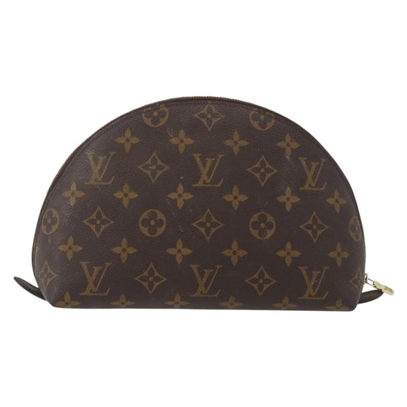 LOUIS VUITTON Monogram Trousse Demi Ronde Kosmetiktäschchen M47520 LV Auth bs33503