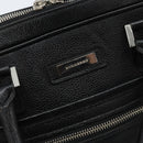 BURBERRY Business Bag Leather Black Silver Auth bs33513-17