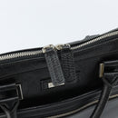 BURBERRY Business Bag Leather Black Silver Auth bs33513-10