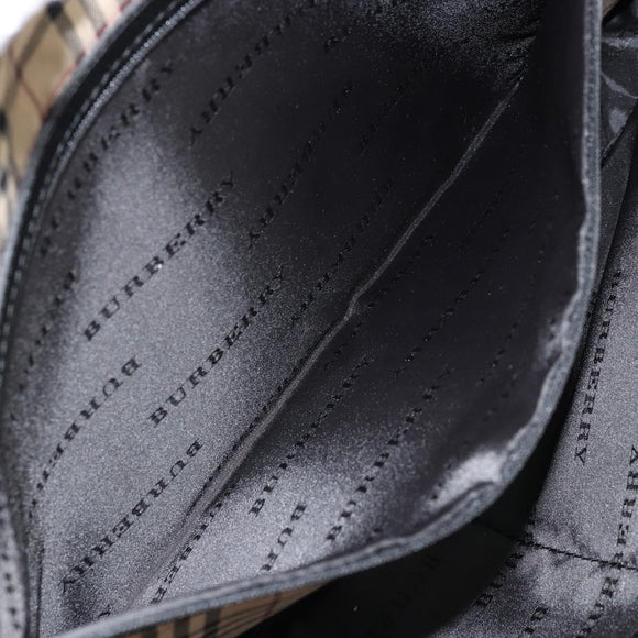 BURBERRY Business Bag Leather Black Silver Auth bs33513