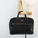 BURBERRY Business Bag Leather Black Silver Auth bs33513-24
