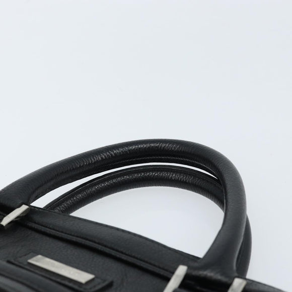 BURBERRY Business Bag Leather Black Silver Auth bs33513