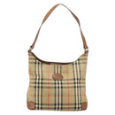 Burberrys Nova Check Shoulder Bag Canvas Beige Gold Auth bs33514-13