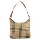 Burberrys Nova Check Shoulder Bag Canvas Beige Gold Auth bs33514-2