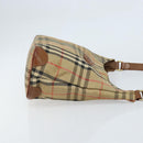 Burberrys Nova Check Shoulder Bag Canvas Beige Gold Auth bs33514-3