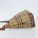 Burberrys Nova Check Shoulder Bag Canvas Beige Gold Auth bs33514-4