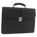 Burberrys Business Bag Leather Black Silver Auth bs33515-1