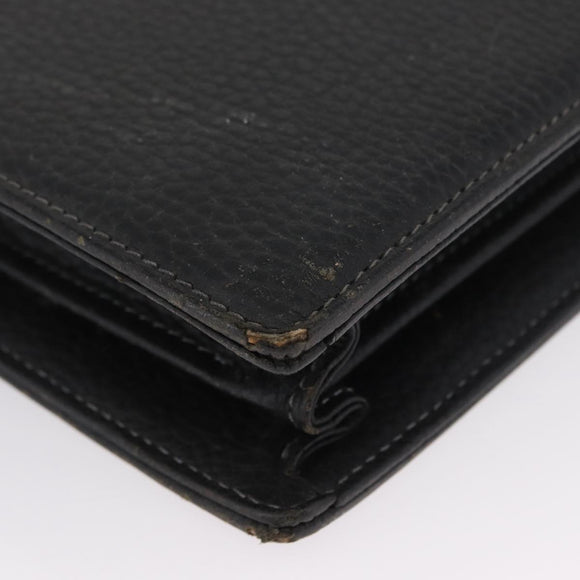 Burberrys Business Bag Leather Black Silver Auth bs33515