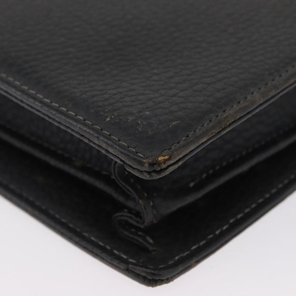 Burberrys Business Bag Leather Black Silver Auth bs33515