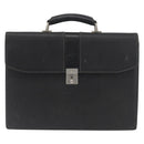 Burberrys Business Bag Leather Black Silver Auth bs33515-13