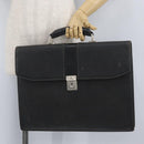 Burberrys Business Bag Leather Black Silver Auth bs33515-27