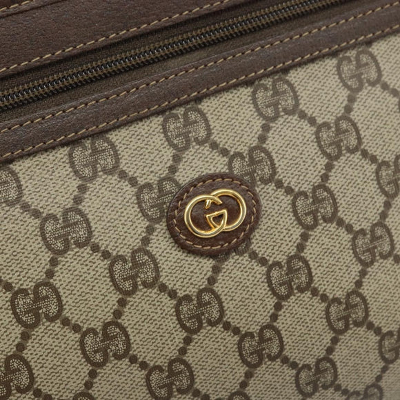 GUCCI GG Supreme Clutch Bag PVC Beige Gold 014 115 6063 4023 Auth bs33517