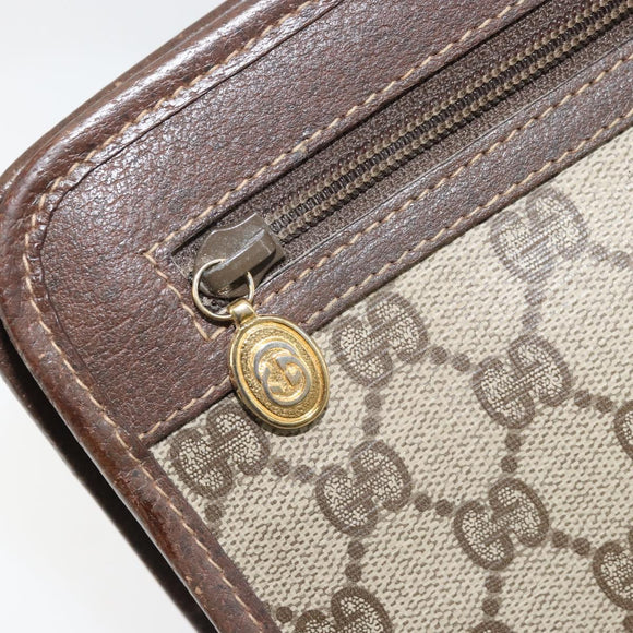 GUCCI GG Supreme Clutch Bag PVC Beige Gold 014 115 6063 4023 Auth bs33517