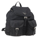 PRADA Backpack Nylon Silver Black Auth bs33518-1
