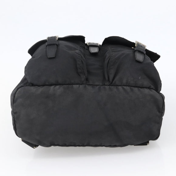 PRADA Backpack Nylon Silver Black Auth bs33518