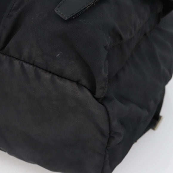 PRADA Backpack Nylon Silver Black Auth bs33518
