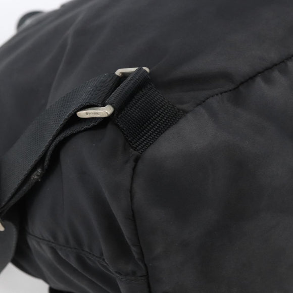PRADA Backpack Nylon Silver Black Auth bs33518