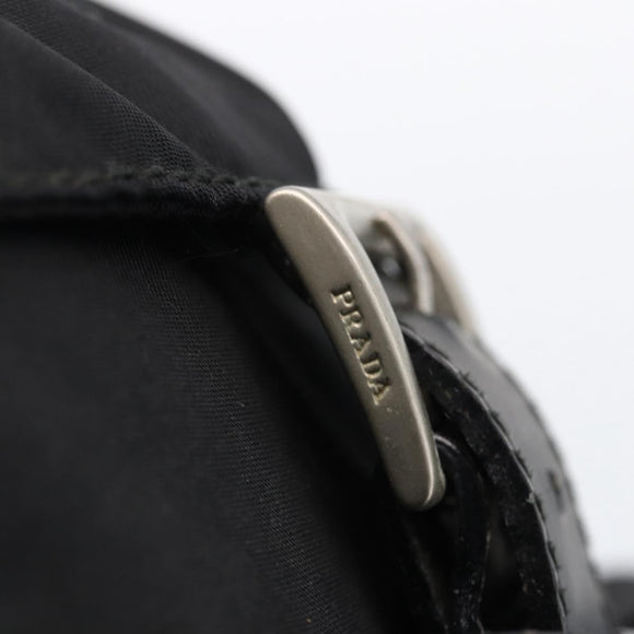 PRADA Backpack Nylon Silver Black Auth bs33518