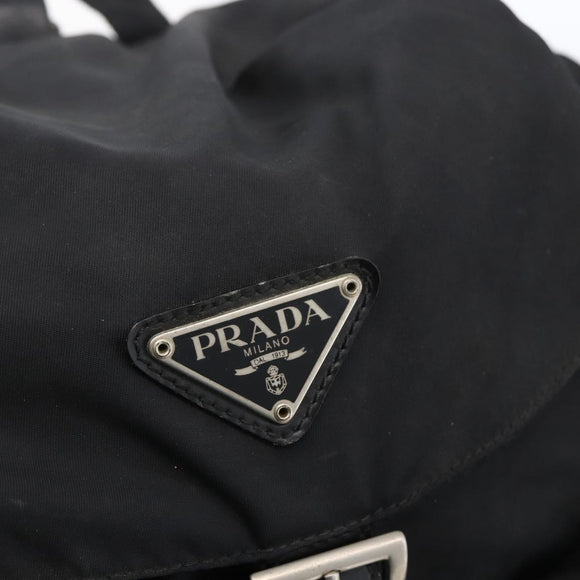 PRADA Backpack Nylon Silver Black Auth bs33518