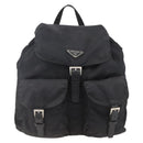 PRADA Backpack Nylon Silver Black Auth bs33518-13