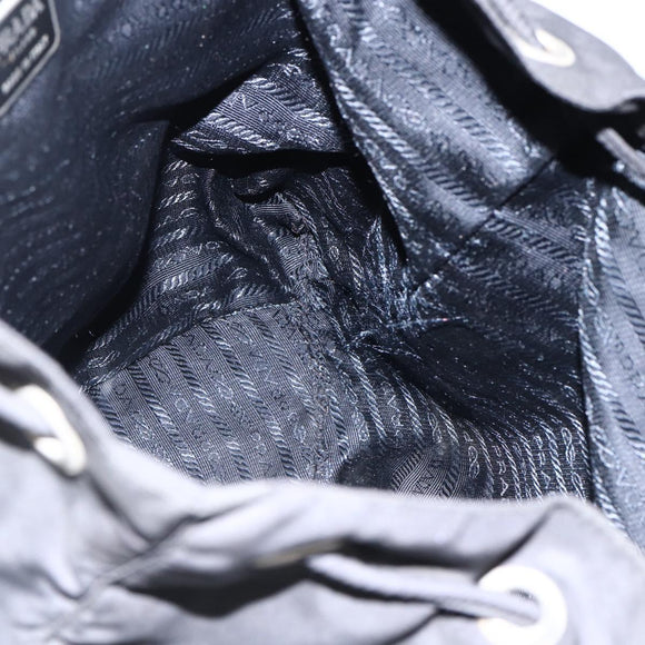 PRADA Backpack Nylon Silver Black Auth bs33518