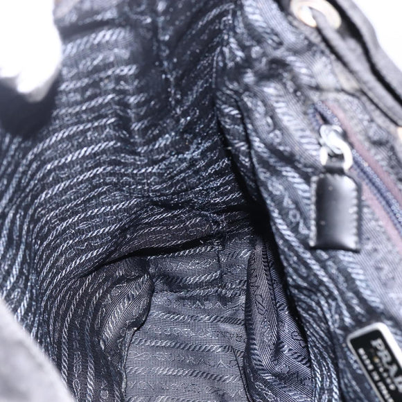 PRADA Backpack Nylon Silver Black Auth bs33518