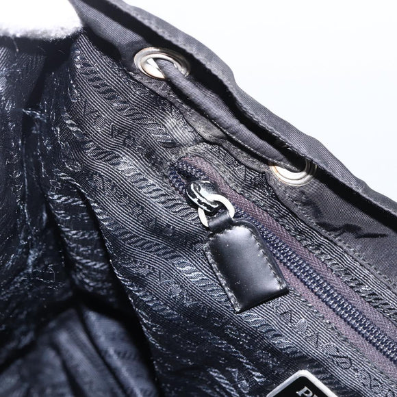 PRADA Backpack Nylon Silver Black Auth bs33518