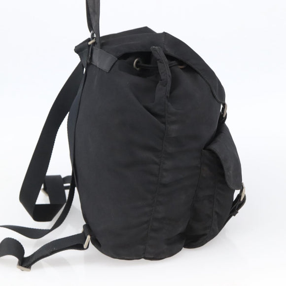 PRADA Backpack Nylon Silver Black Auth bs33518