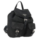PRADA Backpack Nylon Silver Black Auth bs33519-1