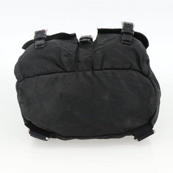 PRADA Backpack Nylon Silver Black Auth bs33519