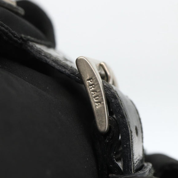 PRADA Backpack Nylon Silver Black Auth bs33519