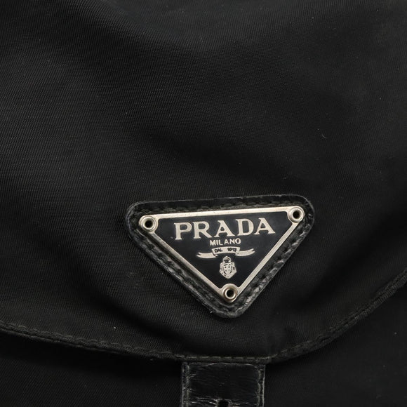 PRADA Backpack Nylon Silver Black Auth bs33519