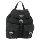PRADA Backpack Nylon Silver Black Auth bs33519-13