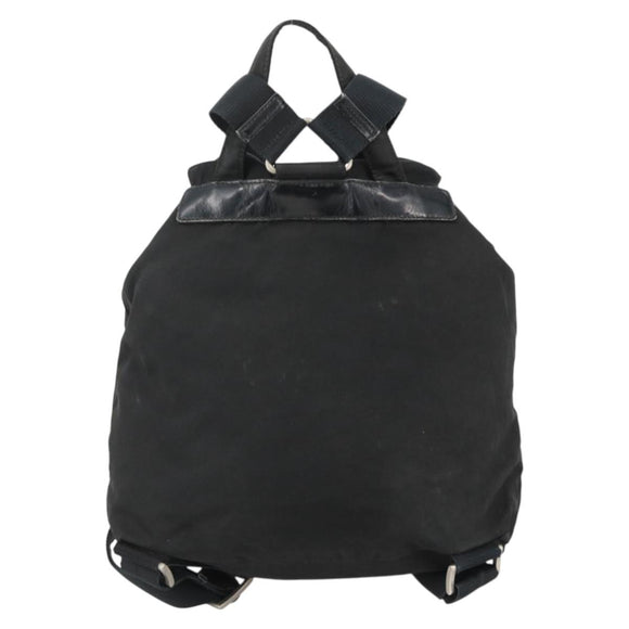PRADA Backpack Nylon Silver Black Auth bs33519