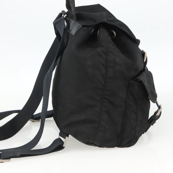 PRADA Backpack Nylon Silver Black Auth bs33519