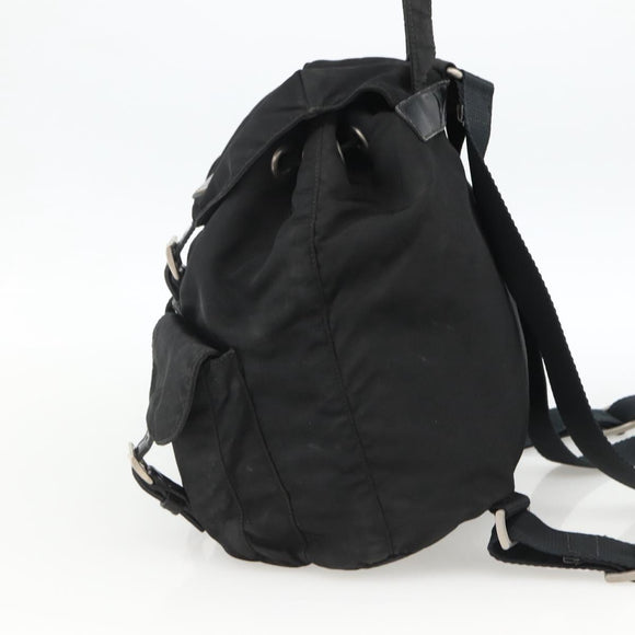 PRADA Backpack Nylon Silver Black Auth bs33519