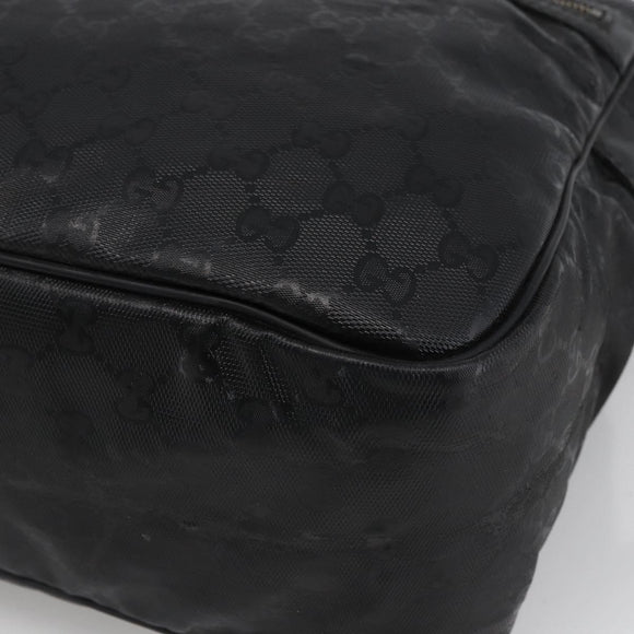 GUCCI GG Implementation Shoulder Bag PVC Black Silver 211107 Auth bs33520