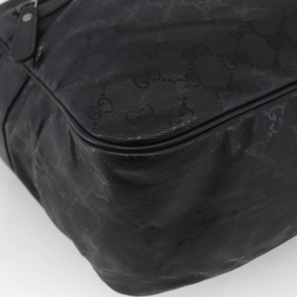 GUCCI GG Implementation Shoulder Bag PVC Black Silver 211107 Auth bs33520