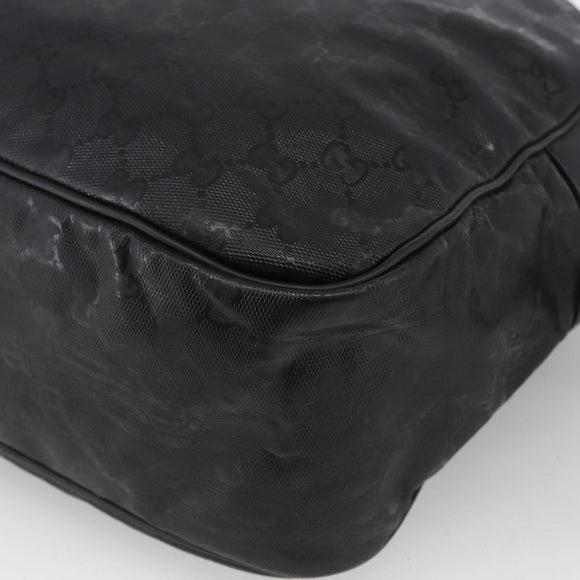 GUCCI GG Implementation Shoulder Bag PVC Black Silver 211107 Auth bs33520