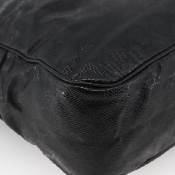 GUCCI GG Implementation Shoulder Bag PVC Black Silver 211107 Auth bs33520